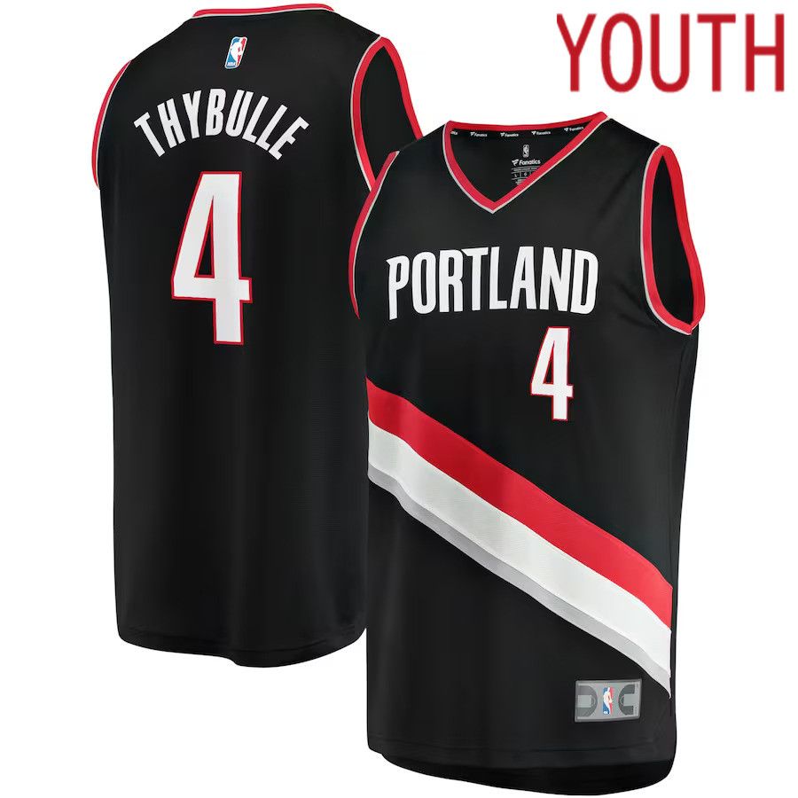 Youth Portland Trail Blazers #4 Matisse Thybulle Fanatics Branded Black Fast Break Player NBA Jersey->portland trail blazers->NBA Jersey